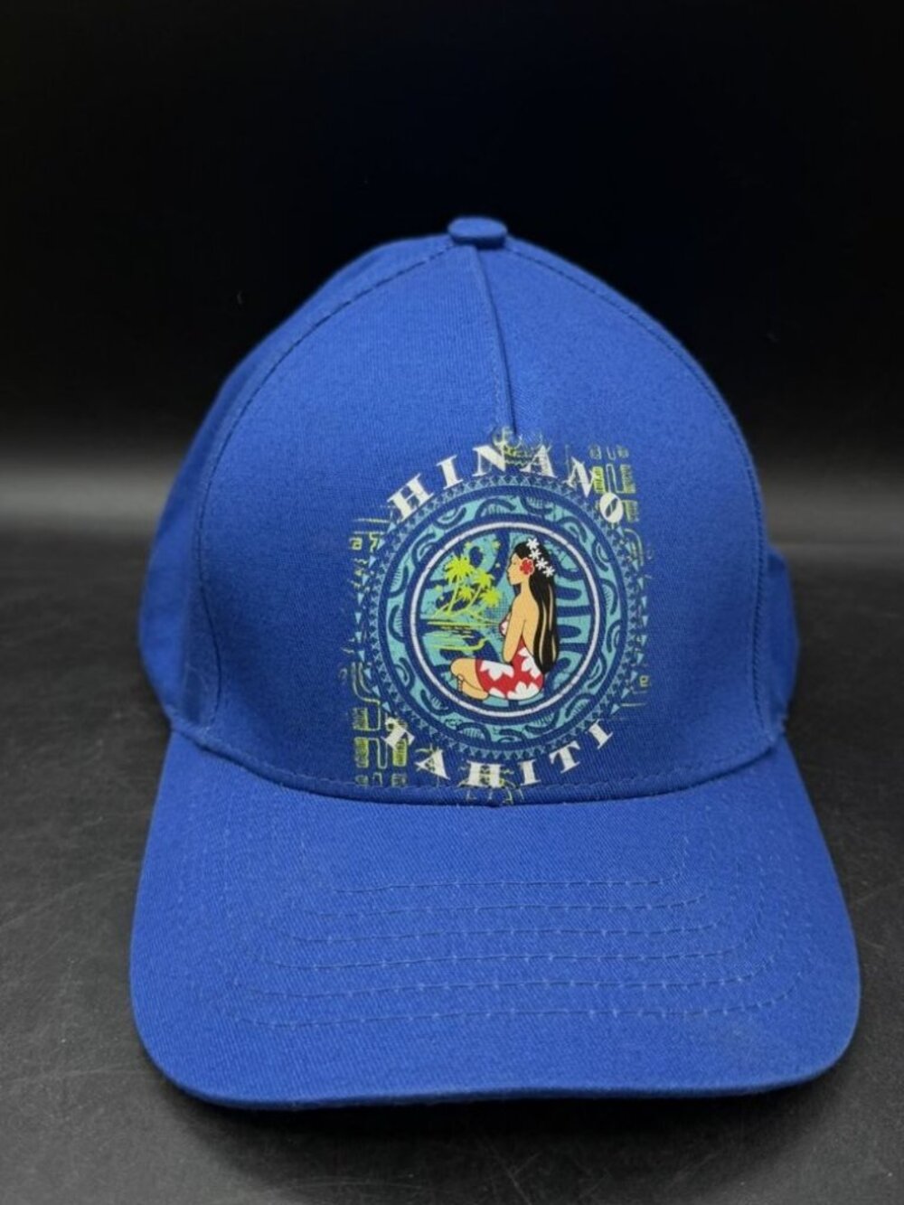 Hinano Beer Tahiti Hat Blue Adjustable Cap Big Logo Floral